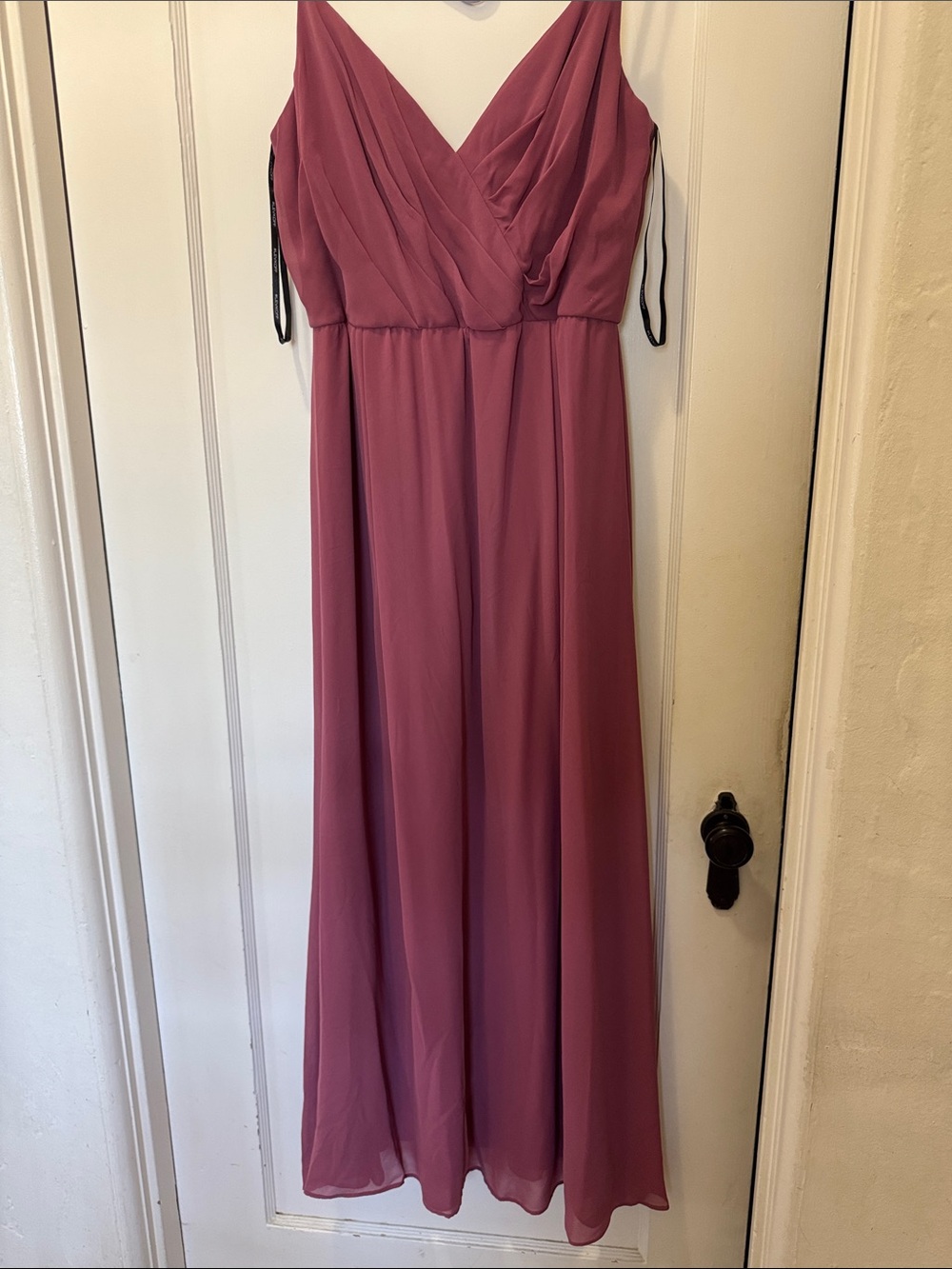 Bill Levkoff Mauve Sleeveless V-Neck Chiffon Maxi Dress
